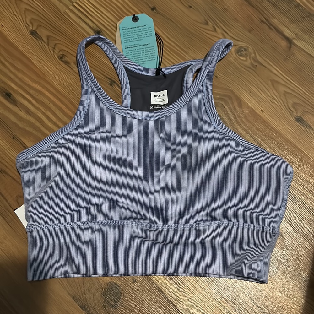 Prana Light Blue Ribbed Bra - Picture 8 of 9